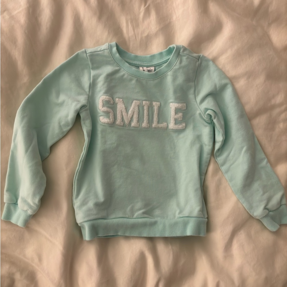 Janie and Jack Light Aqua 'SMILE' Sweatshirt